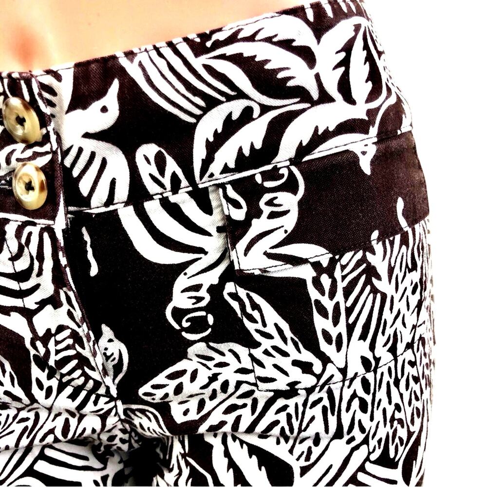 CAbi Serengeti Cropped Pants Brown White Tropical Print Sunset Keyna Style 351 - Picture 6 of 16